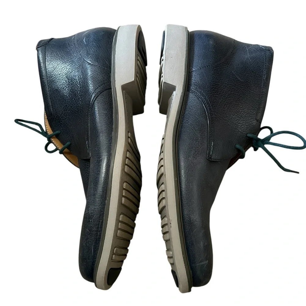 Cole Haan Grand.os blue leather lace up chukka boot